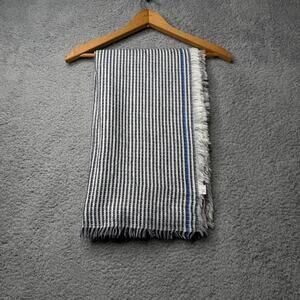 GAP Scarf Adult One Size Blue and White Fringed Wrap Blanket